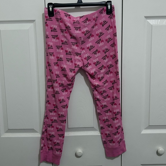 PINK Victoria's Secret Thermal Sleepwear 2-Piece Pajama Set Women S Pink Print - Picture 7 of 8